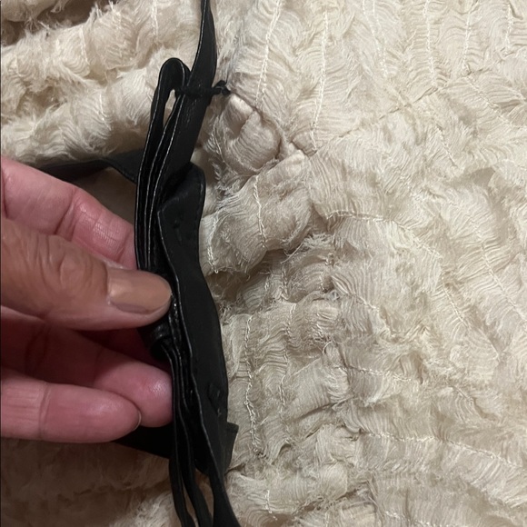 Robert Rodriguez Cream Textured Mini Dress with Black Tie - Picture 12 of 12